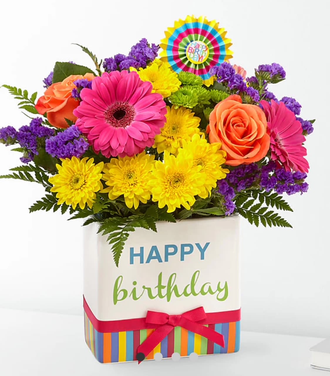 ENJOY YOUR DAY  - Colorful flowers are the perfect gift for a birthday, as they bring joy, life, and celebration. An arrangement filled with vibrant tones like yellow, orange, fuchsia, lavender, and white symbolizes happiness, energy, and good wishes for the year ahead.