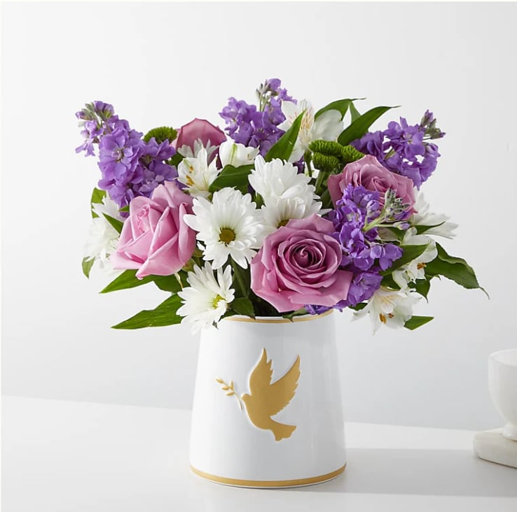 Garden of Peace Bouquet - Through the lush lavender and white stems of the Garden of Peace Bouquet, offer your recipient a moment of tranquility when they need it most. 