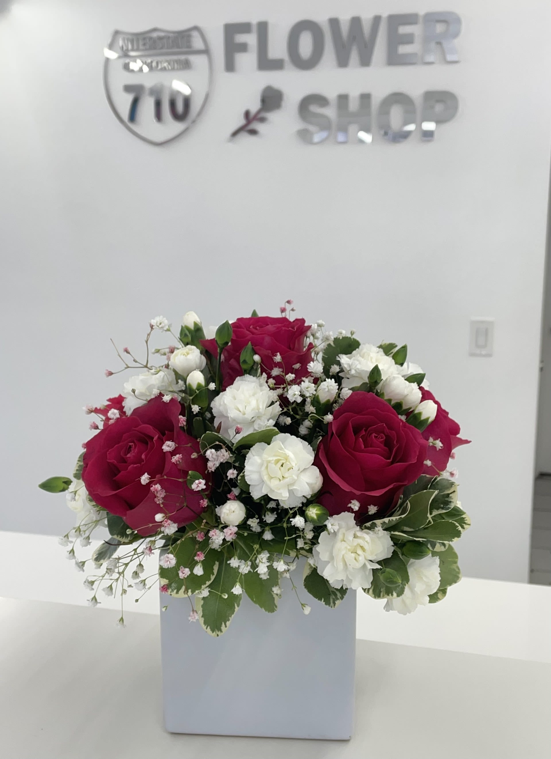 Pink Whisper - Perfect for adding a touch of elegance and romance to any space. (If you'd like to change any colors please leave note in instructions. If some flowers and/or the vase are not available there will be minor substitutions.) 