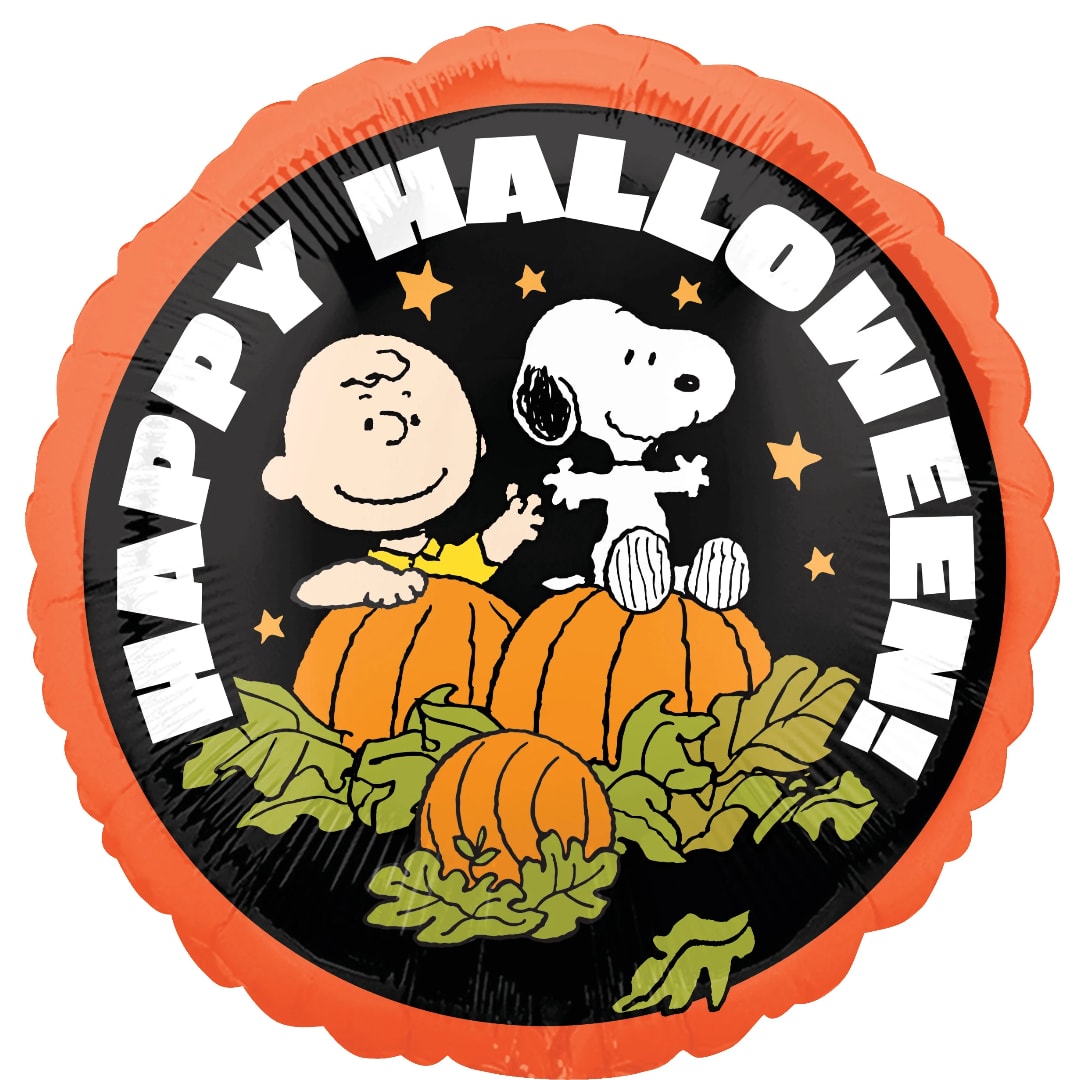 Halloween balloon with Snoopy and Charlie Brown on pumpkins