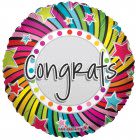 Colorful round balloon with "Congrats" text