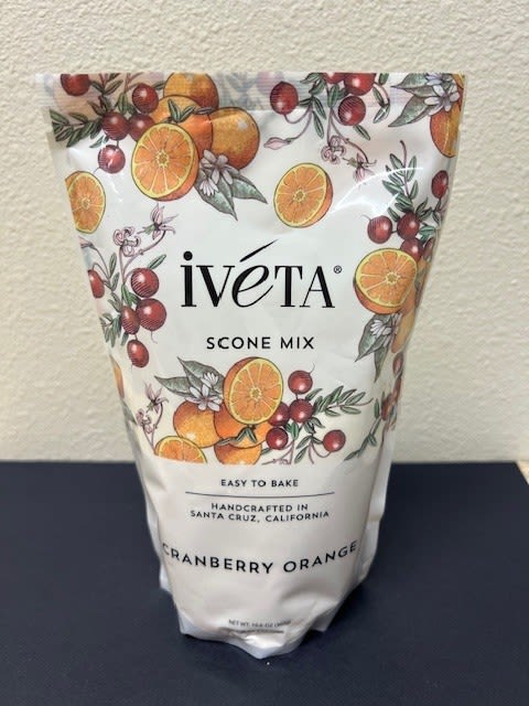 Bag of cranberry orange scone mix with fruit illustrations
