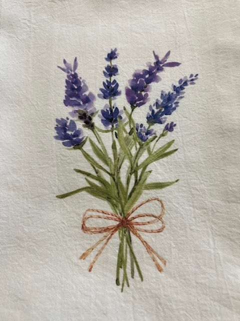 Bouquet of purple lavender tied with a ribbon