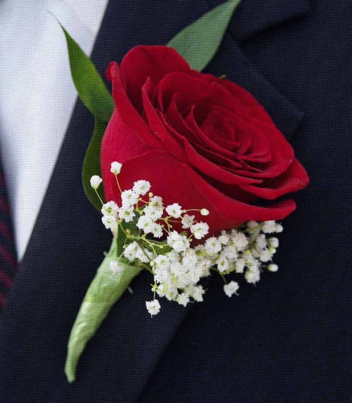 HOCO/PROM Boutonnière  - Homecoming &amp; Prom Boutonnieres Complete your look with a classic boutonniere designed to make a lasting impression. Each boutonniere is crafted with fresh florals and greenery, and can be customized to perfectly match any wrist corsage or bouquet for a coordinated style. Whether you prefer timeless roses, modern accents, or a pop of color, our boutonnieres are tailored to complement your outfit and occasion. Elegant, polished, and designed for all-night wear, they’re the perfect finishing detail for your homecoming or prom ensemble.  Please put color preferences in the notes. If no color is specified we will do a white/cream rose with black stem. 