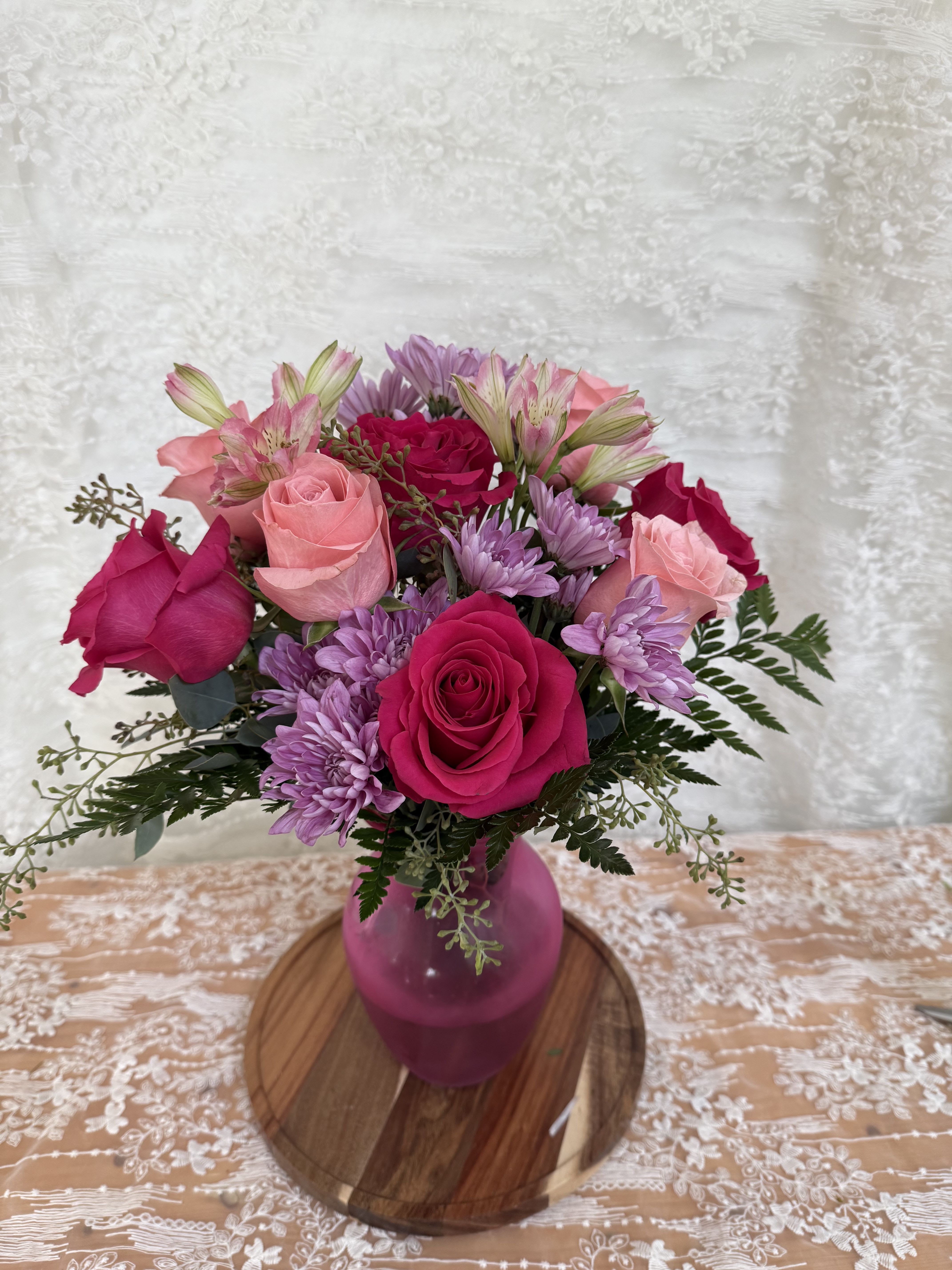 Happy Birthday - Wish your loved one a very Happy Birthday with a pink floral arrangement.  If a particular flower, is unavailable, an item of similar quality and value will be substituted