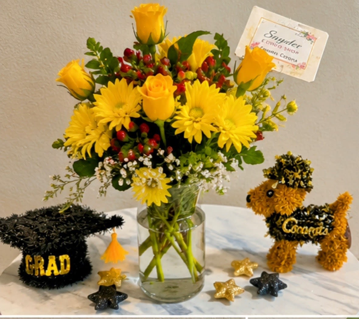 Golden Blush Luxury Roses - Fresh yellow rose bouquets handcrafted by Snyder Flowers, your trusted florist in San Antonio. Elegant luxury flower arrangements designed with premium fresh roses, seasonal flowers and beautiful textures perfect for birthdays, anniversaries, celebrations and special occasions. We specialize in same day flower delivery in San Antonio with affordable prices, high quality flowers and custom floral bouquets made with love and attention to every detail. Local flower shop offering fresh flowers, elegant bouquets and reliable same day delivery across San Antonio. 