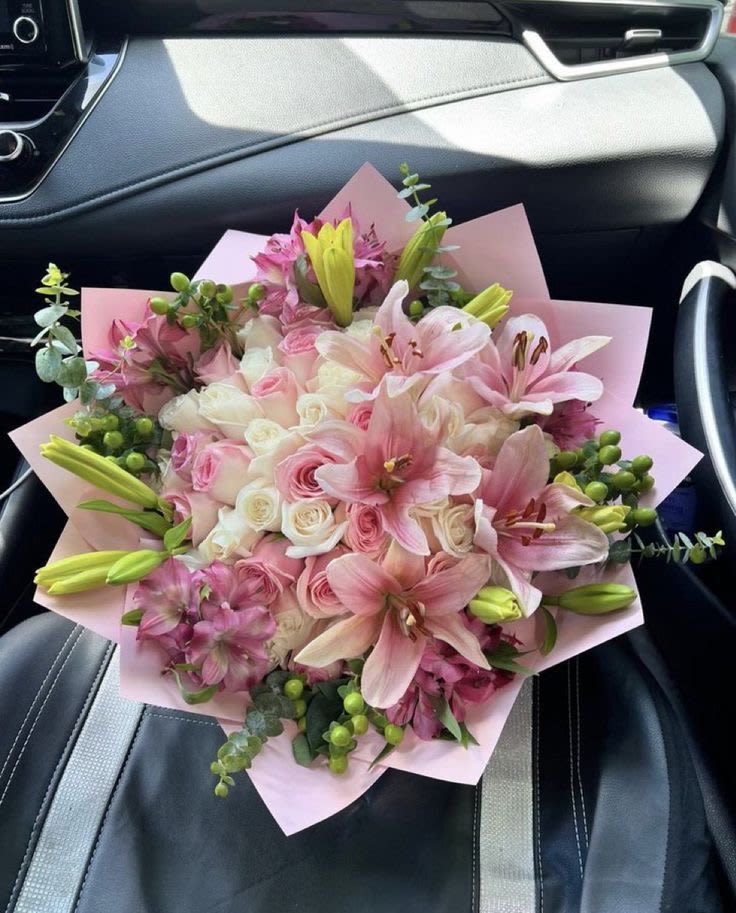 Prices - White rose,pink roses,pink stocks,baby eucalyptus.