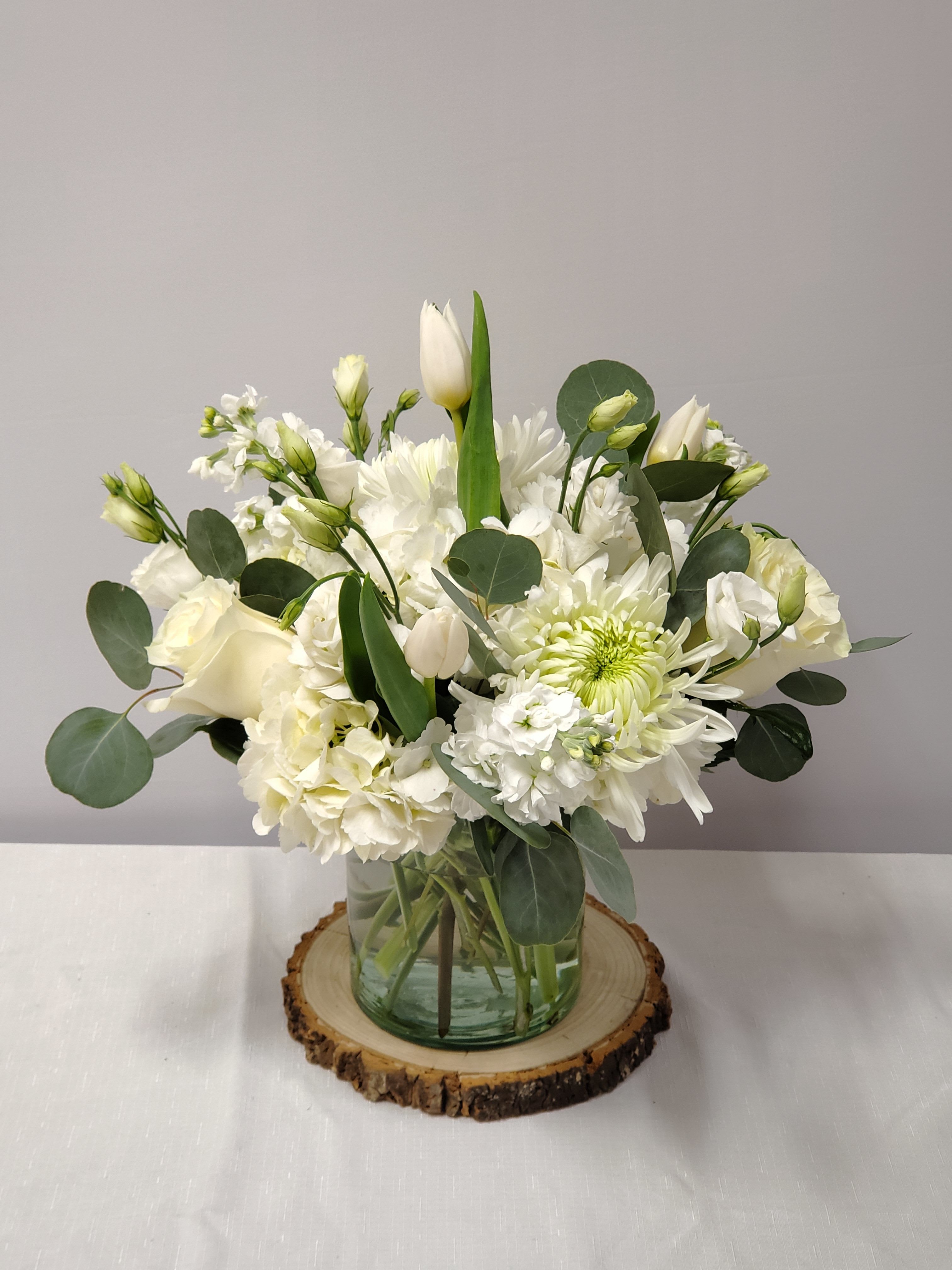 All white cylinder arrangements  - All white low cylinder arrangements 