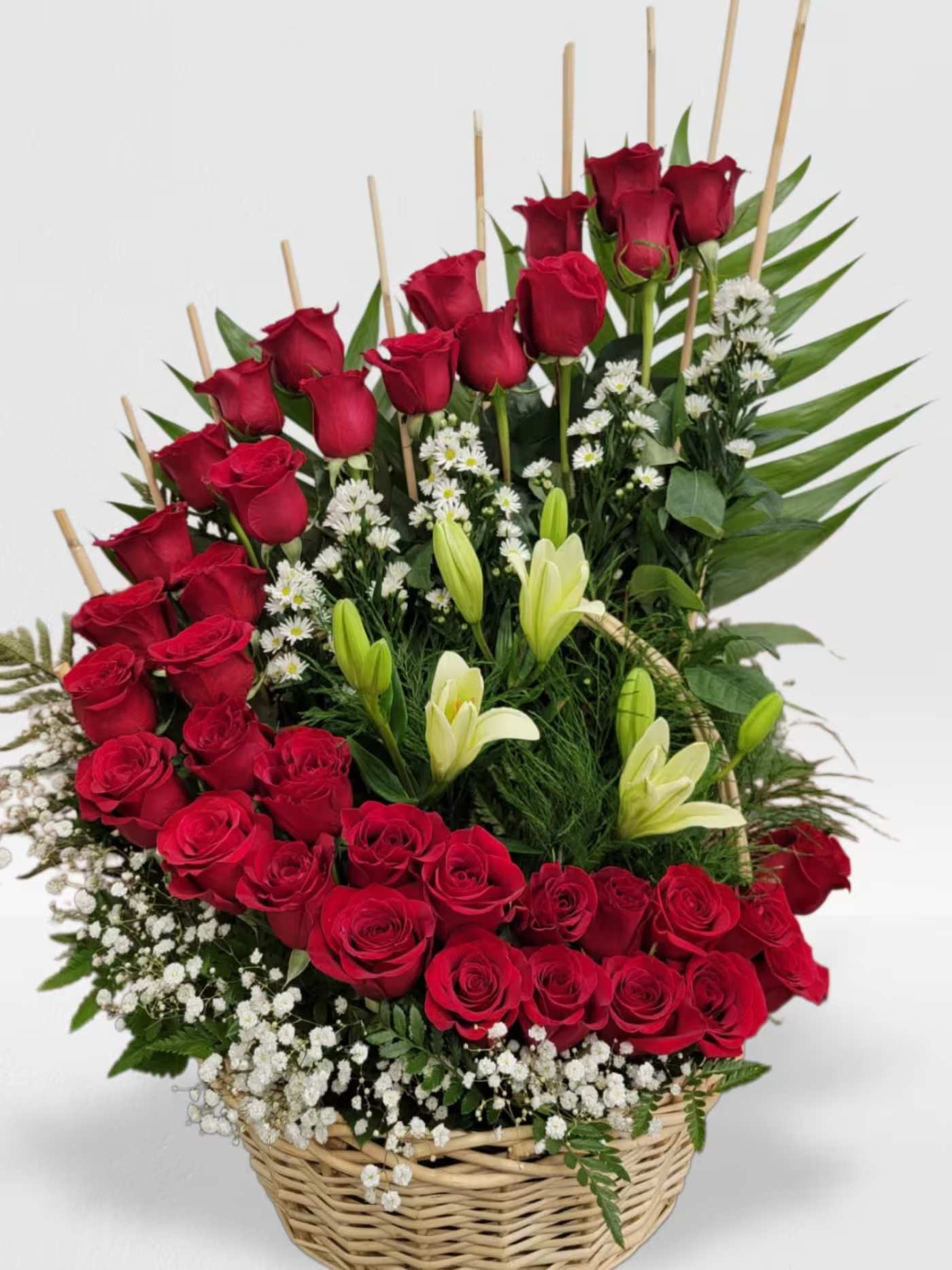 Ladder of Love - Beautiful spiral look with red roses.