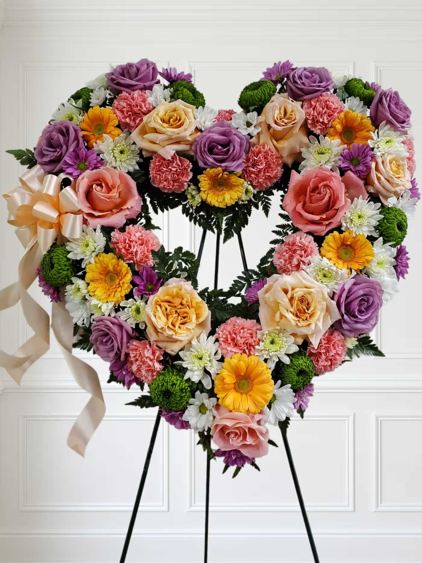 Pastel Open Heart  - Very soft and calm colors. Some flowers may vary.