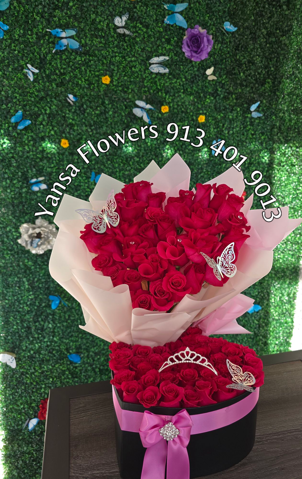 Mixed of Heart &amp; Bouquet - The Best of Both Worlds  Why choose one when you can have both? Our Mixed Heart &amp; Bouquet design brings together the elegance of a heart-shaped flower box and the fullness of a lush hand-tied bouquet. Overflowing with premium roses and carefully selected blooms, this arrangement is romantic, luxurious, and absolutely unforgettable.  Perfect for anniversaries, proposals, or grand gestures of love.   Delivery available  One gift. Double the impact. Pure emotion in bloom. 