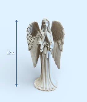 Small angel figurine with outstretched wings on a pedestal base