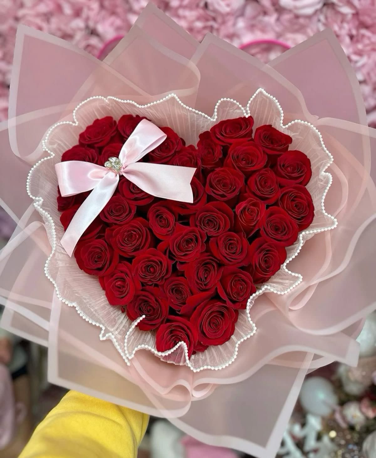 Ramo corazon - Ramo de 50 rosas forma de corazón 