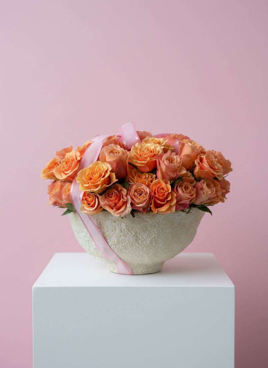 Canyon Bloom - Canyon Bloom Inspired by the rugged beauty of Southern California's landscape. Warm terracotta tones meet lush, full blooms. Flower varieties and vessels may vary based on availability to ensure the highest quality.