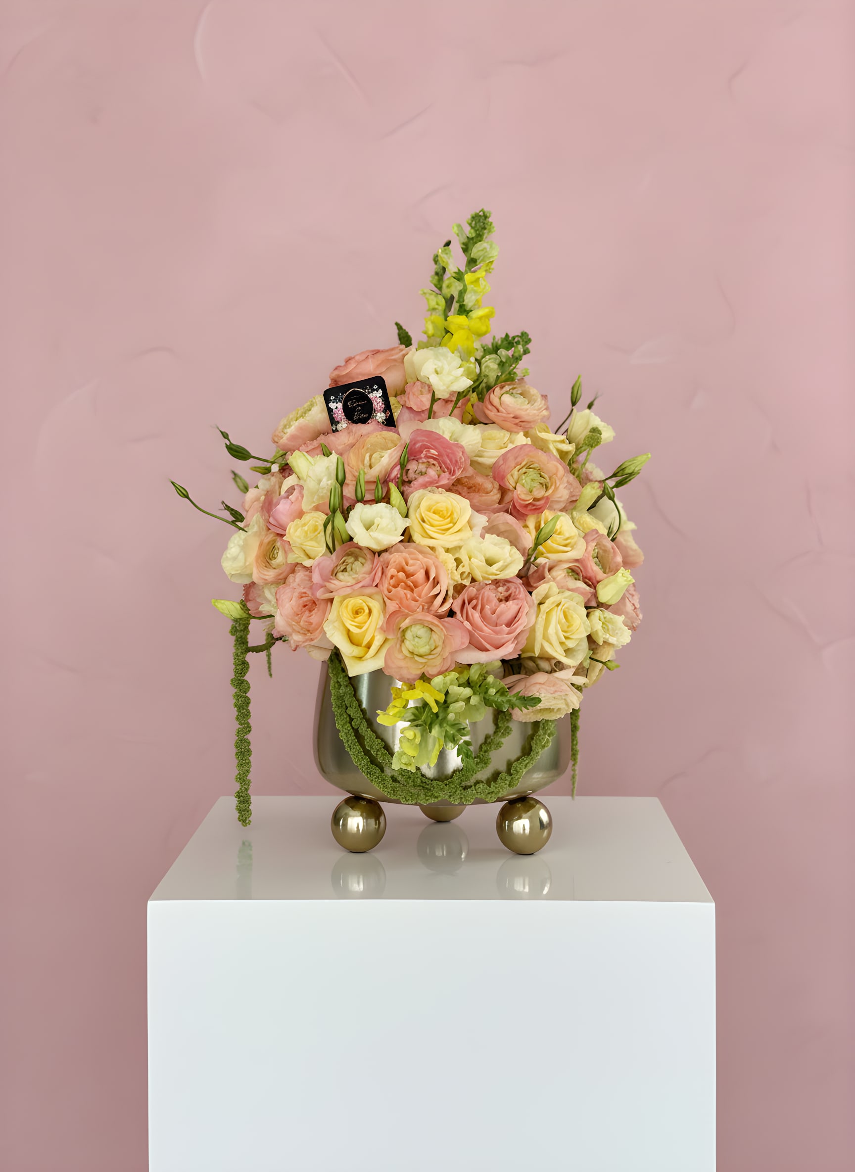 Rose Quartz - Rose Quartz As precious as the stone it's named after. Soft, healing, and radiantly beautiful — a pink arrangement with genuine depth. Flower varieties and vessels may vary based on availability to ensure the highest quality.