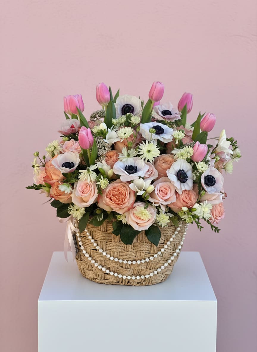 Pearl and Petal - Pearl &amp; Petal Where delicate meets distinguished. A pristine arrangement designed for the most refined spaces and moments. Flower varieties and vessels may vary based on availability to ensure the highest quality.