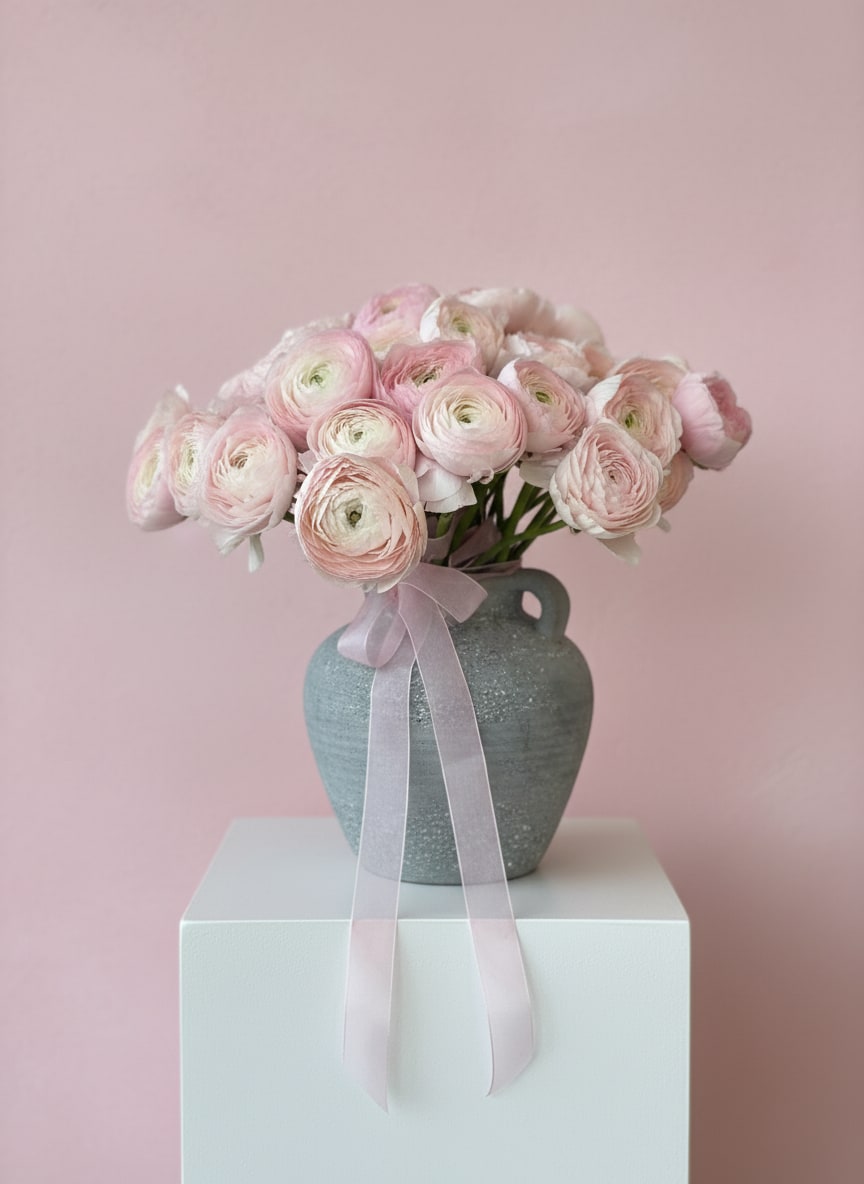 Blush in Beverly  - Blushing in Beverly Made for LA's most iconic zip codes. A fresh, feminine arrangement with undeniable West Coast luxury. Flower varieties and vessels may vary based on availability to ensure the highest quality.