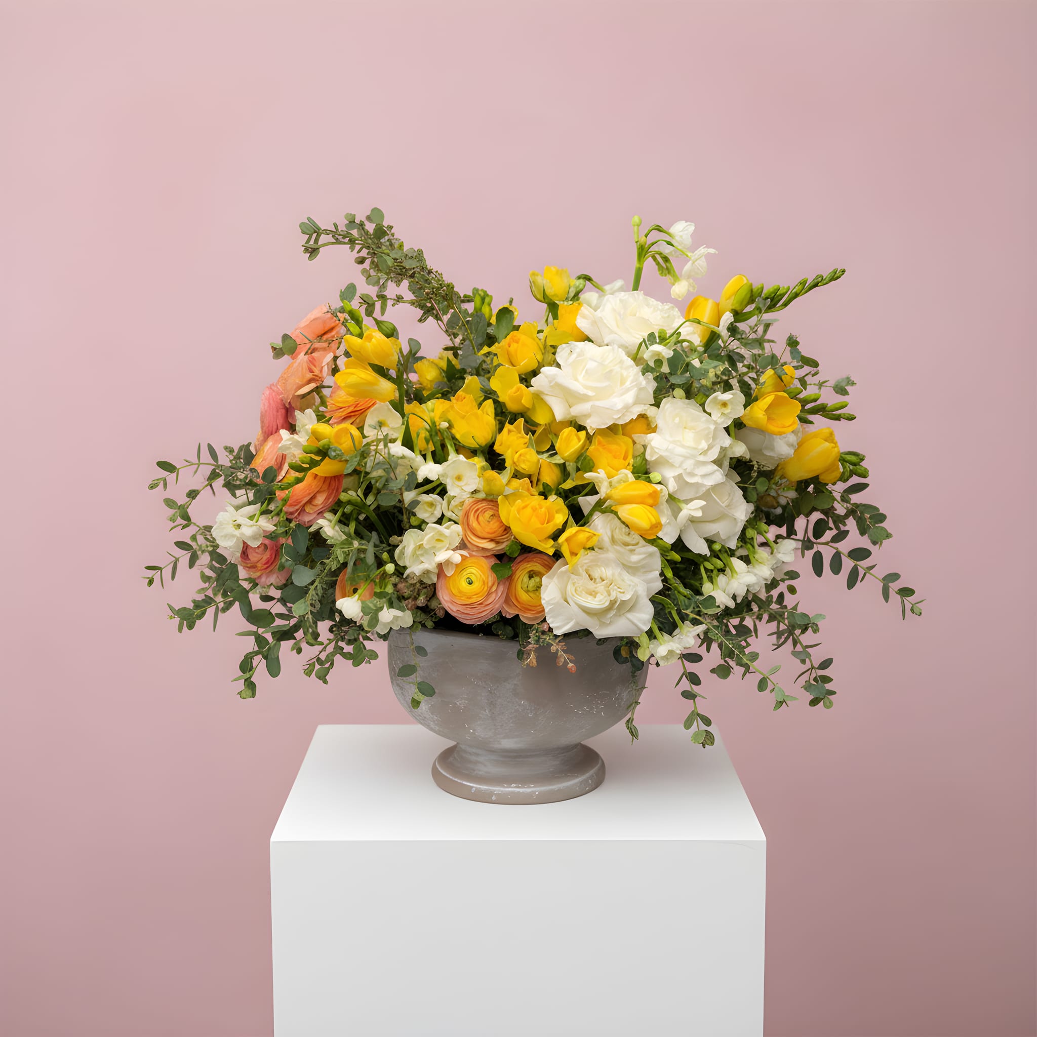 Tangerine Dream - Tangerine Dream Bright, bold, and bursting with energy. A vibrant orange arrangement that brings the warmth of a California sunset straight to your doorstep. Flower varieties and vessels may vary based on availability to ensure the highest quality.