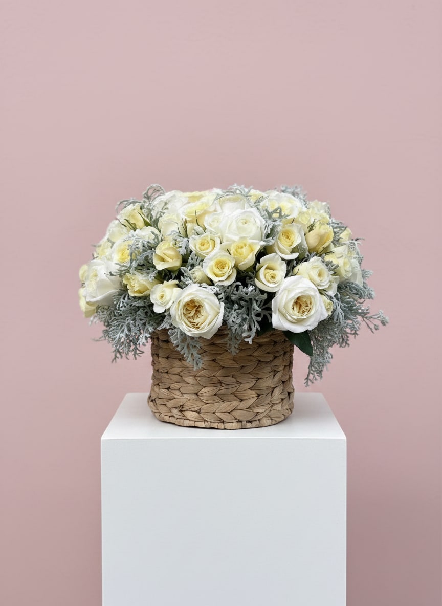 The Minimalist  - The Minimalist Less is everything. A clean, sculptural arrangement in crisp white blooms for the most design-forward spaces. Flower varieties and vessels may vary based on availability to ensure the highest quality.