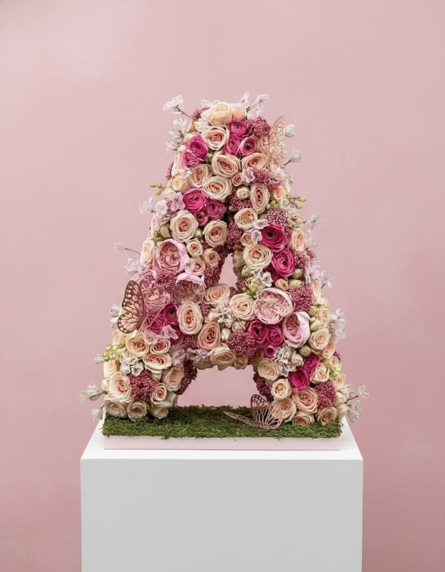 Alphabet Flowers - The ultimate gift. Flower varieties and vessels may vary based on availability to ensure the highest quality.