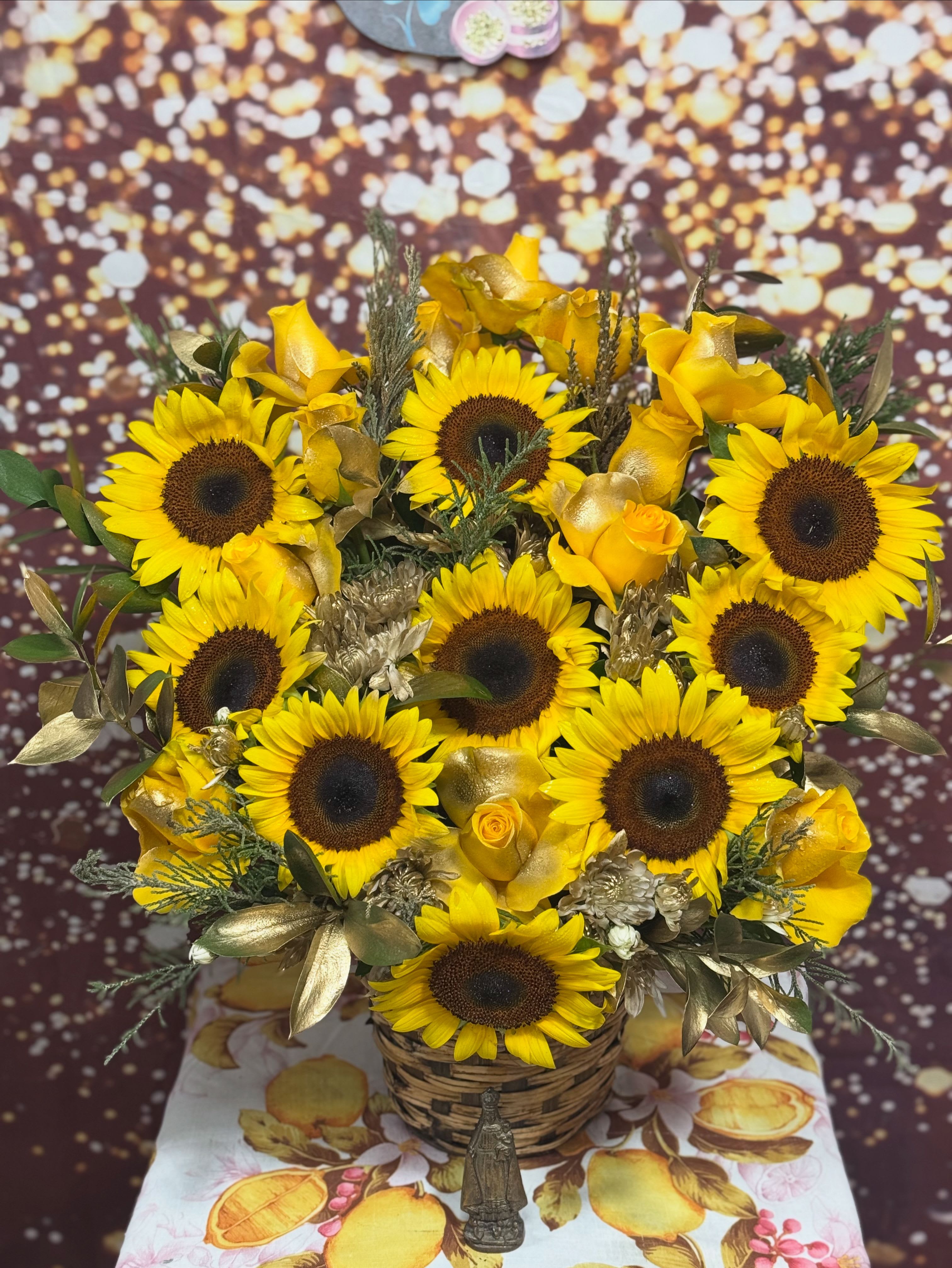 Samira - 12 sunflower 12 roses yellow rusco 