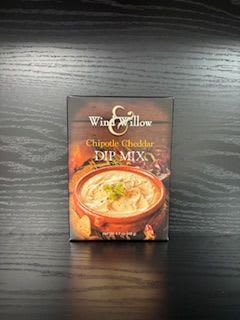 Box of Win &amp; Willow Chipotle Cheddar Dip Mix on a dark table