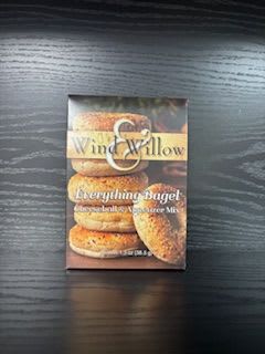 Box of Wind &amp; Willow Everything Bagel mix on a dark table