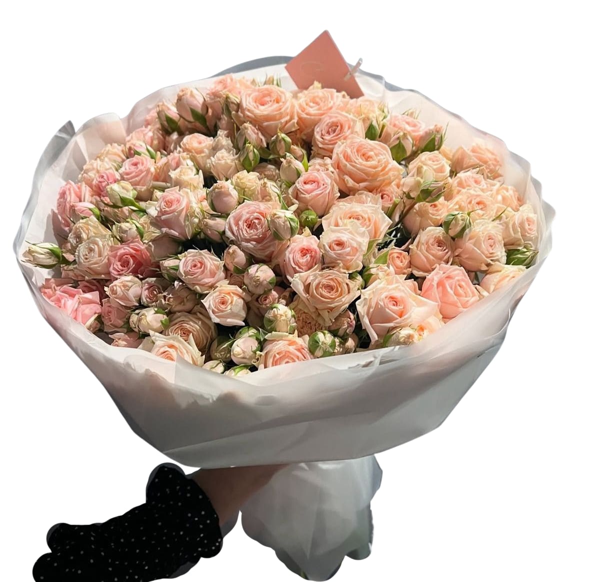 Peachy Blush Rose Garden - A lush, full bouquet of peachy-blush roses and delicate spray roses — soft, romantic, and effortlessly elegant. This one feels like a warm hug and looks stunning in photos, making it perfect for birthdays, anniversaries, date nights, or “just because.”  Includes: premium roses + spray roses (seasonal shades in the peach/blush family)