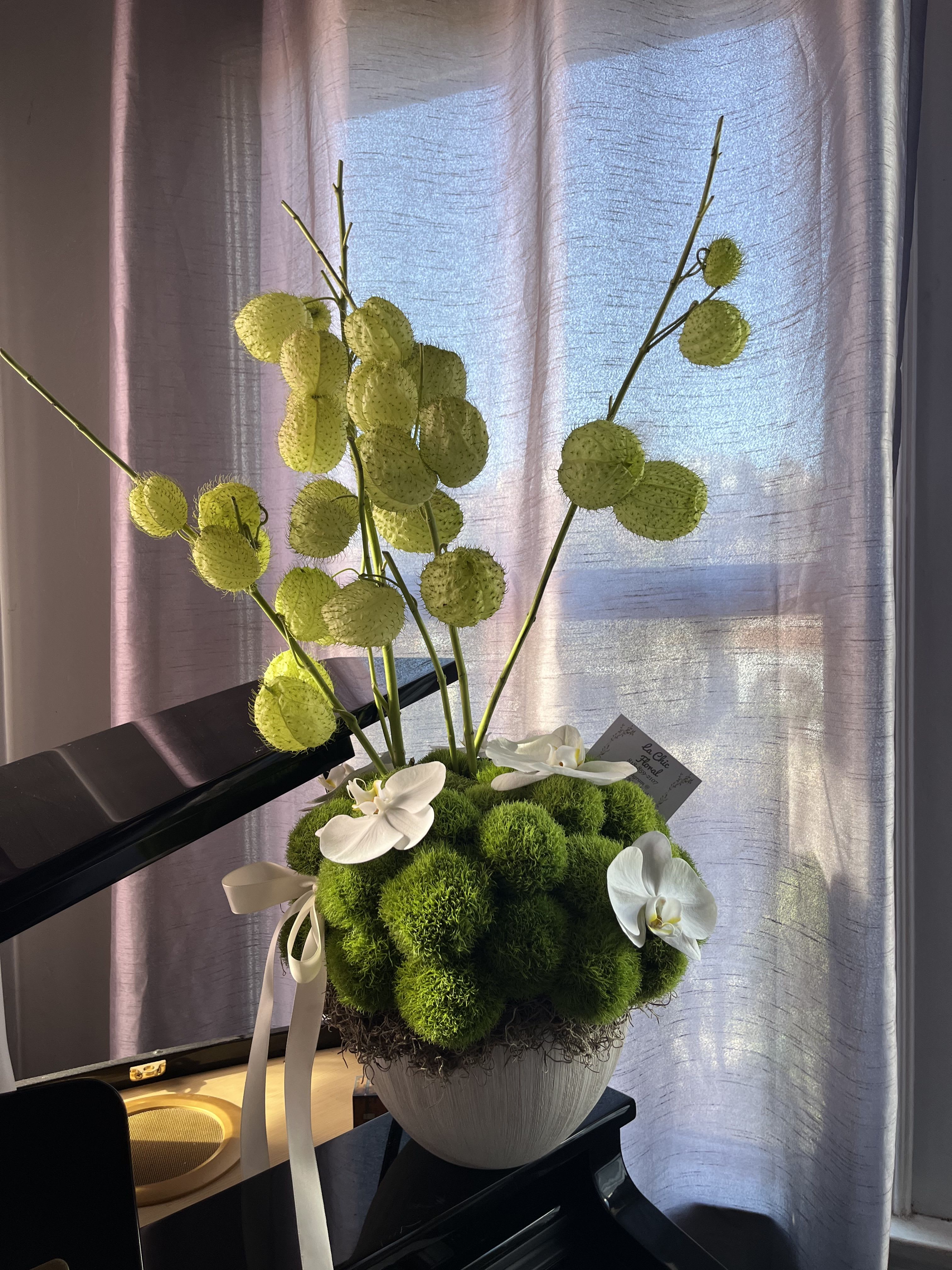 Crown Orchids  - white orchids on lush greens with a twist 