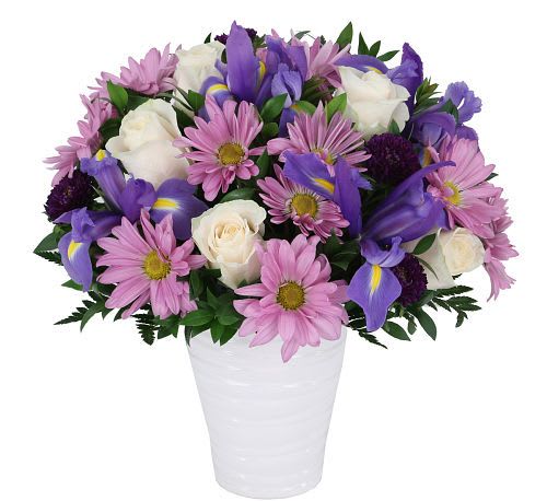 Royal  Arrangement - A stunning arrangement with a royal feel, featuring shades of royal purple, lavender, mauve and white.