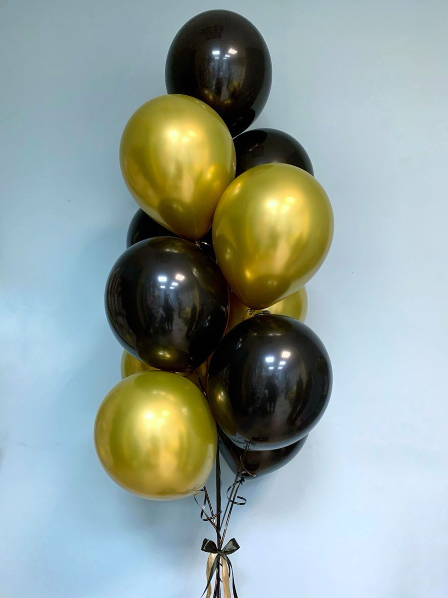 #234 black and gold mix - balloon mix which is gold and black consist of 6 blacks and 5 golds 