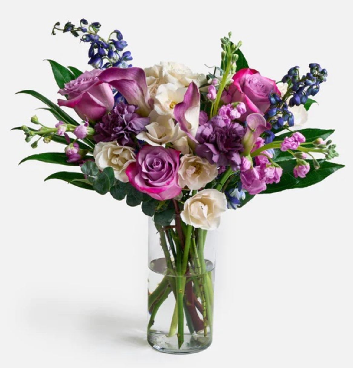 The Bloom With A View  - Our perfect mixed arrangement with roses, hydrangea, deliphinium and other accent pinks, purples and whites 