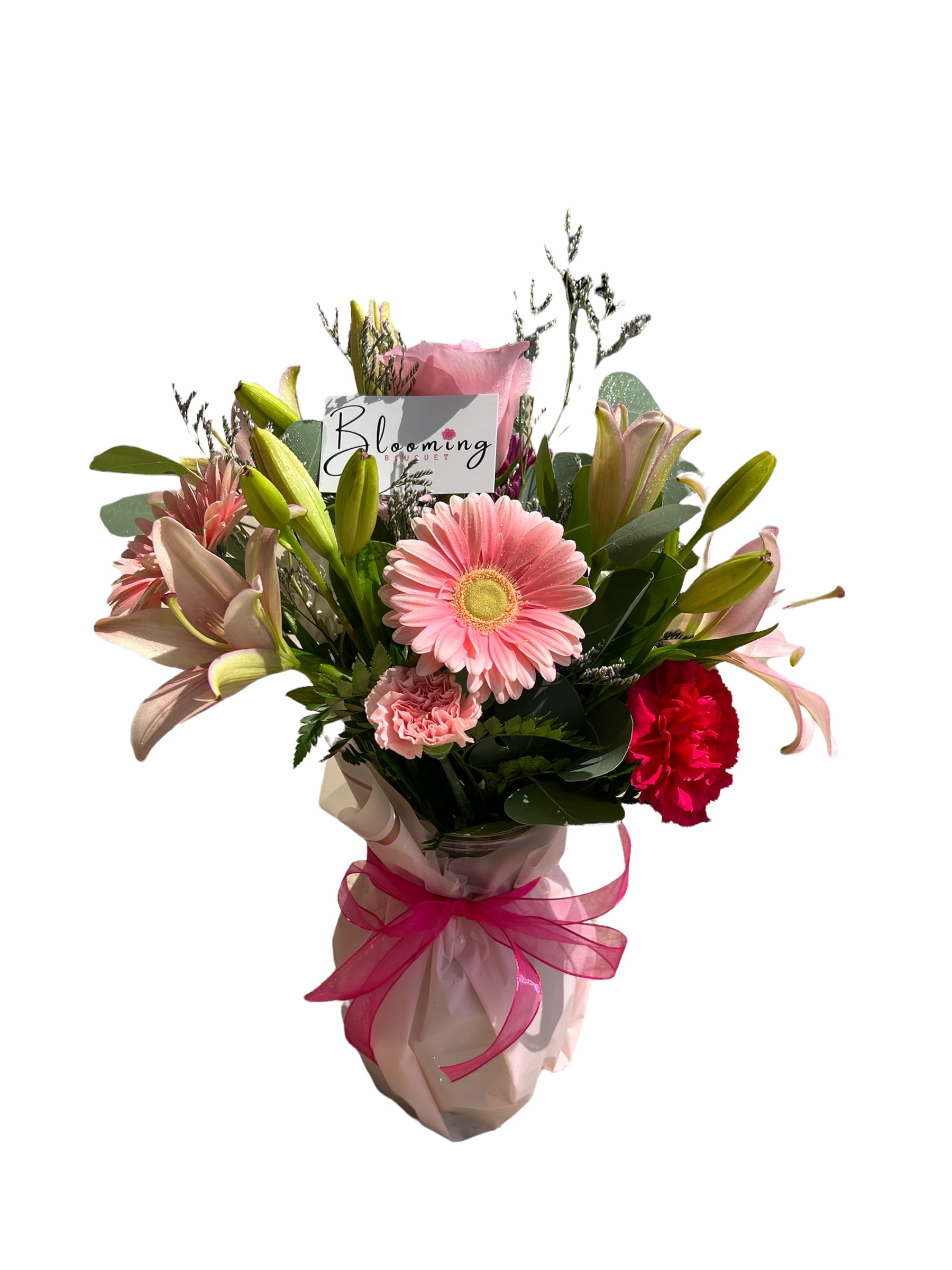 Spring Bouquet - Beautiful spring arrengment with lilies, carnations, pink roses and more !