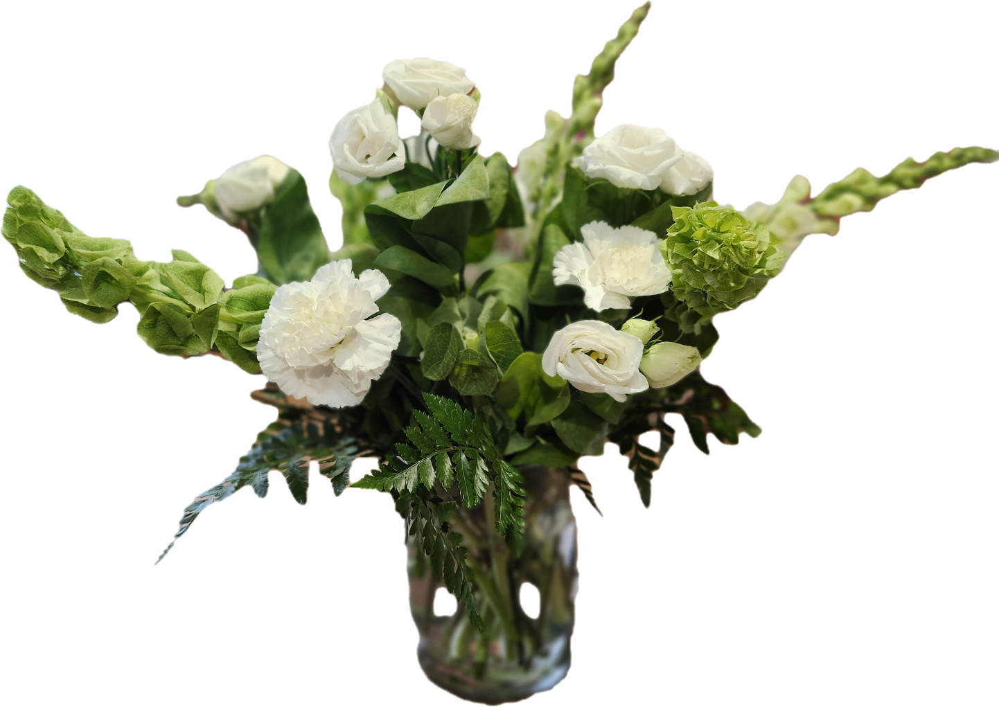 Tender Thoughts - Beautiful white blossoms and shining greenery glow in this expertly crafted arrangement as a gesture of care. Tender Thoughts offers a sign of a wish for healing and peace in difficult times.