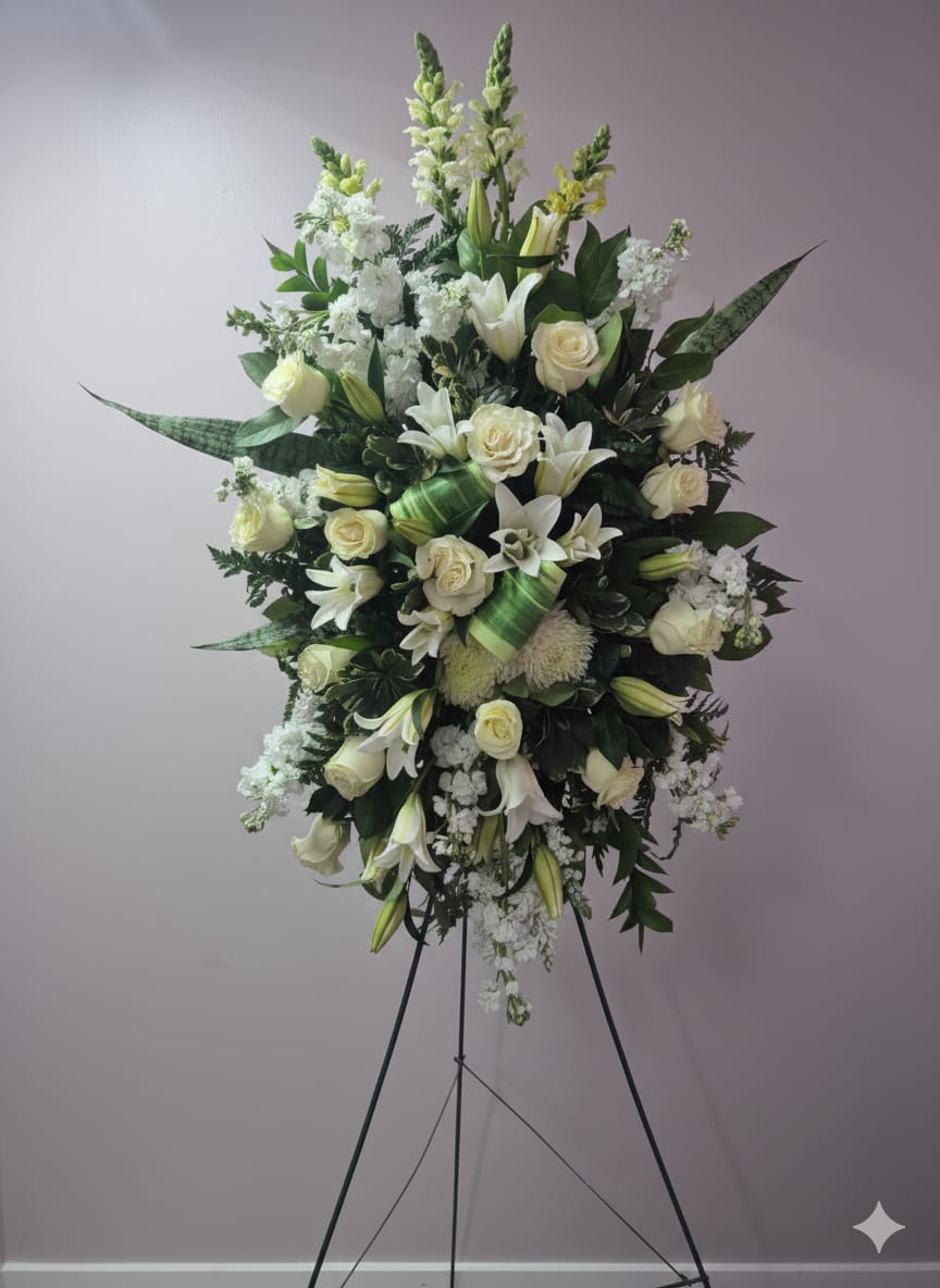  Heartfelt Sympathy - White flowers to express sincere condolences to the family.
