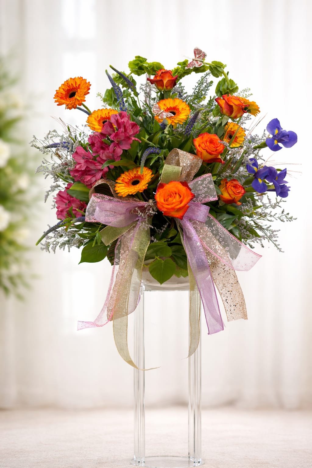 Dish Garden Of Color - A large dish garden with a variety of plants and different flowers arranged in the garden. Color may vary 