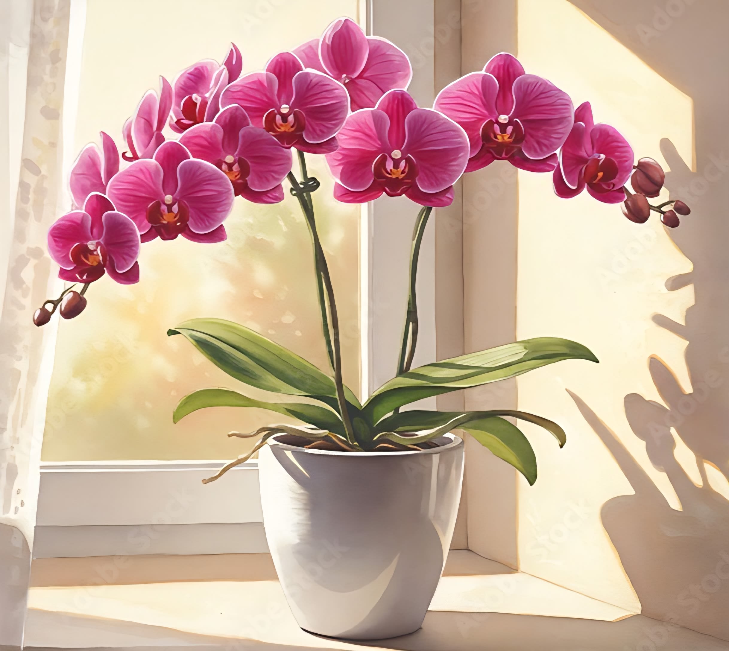 Lady Hot Pink - This elegant orchids features the soft, calming color of lavender orchids, creating a serene and sophisticated look. Perfect for adding a touch of luxury to any space or as a thoughtful gift.