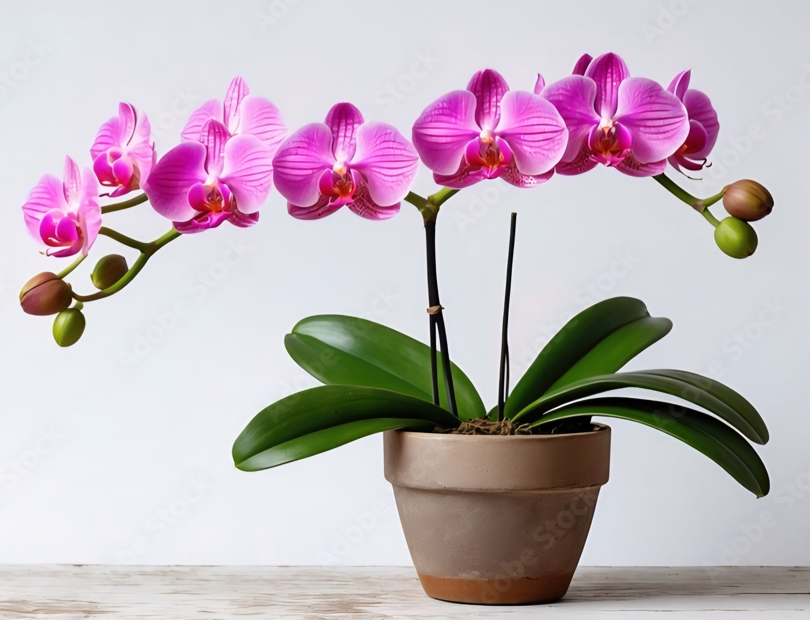 Lavender Phalaenopsis - This elegant orchids features the soft, calming color of lavender orchids, creating a serene and sophisticated look. Perfect for adding a touch of luxury to any space or as a thoughtful gift.