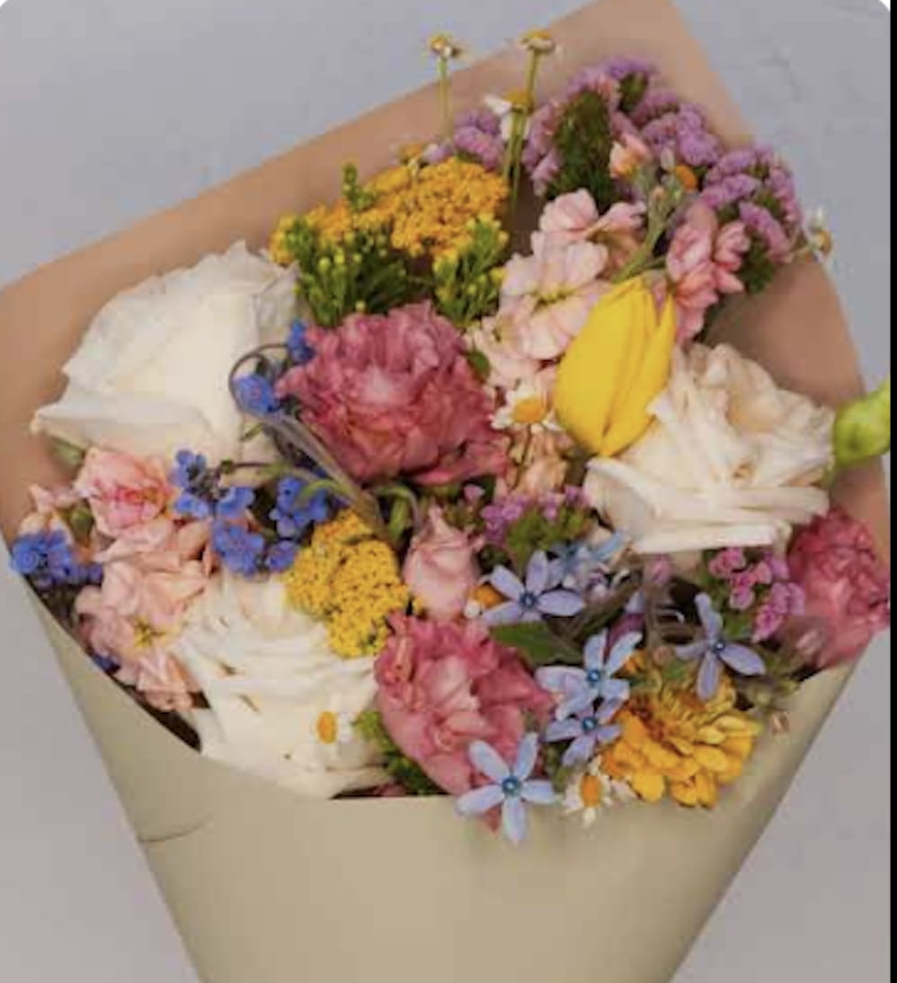 wrapped bouquet - wrapped bouquet of fresh seasonal flowers