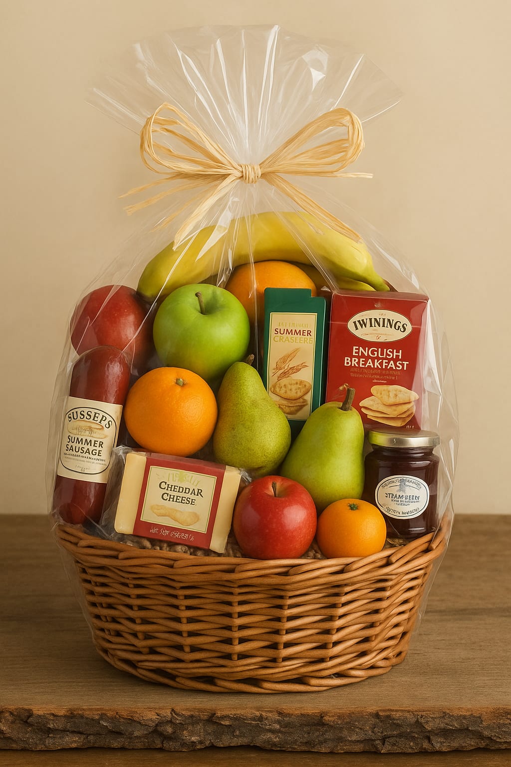 Fruitfully Festive Gourmet Gift Basket - The Fruitfully Festive Gourmet Gift Basket features a curated assortment of premium snacks and treats, thoughtfully packaged in a festive design. Ideal for gifting on any occasion, it offers a delightful blend of flavors for everyone to enjoy.