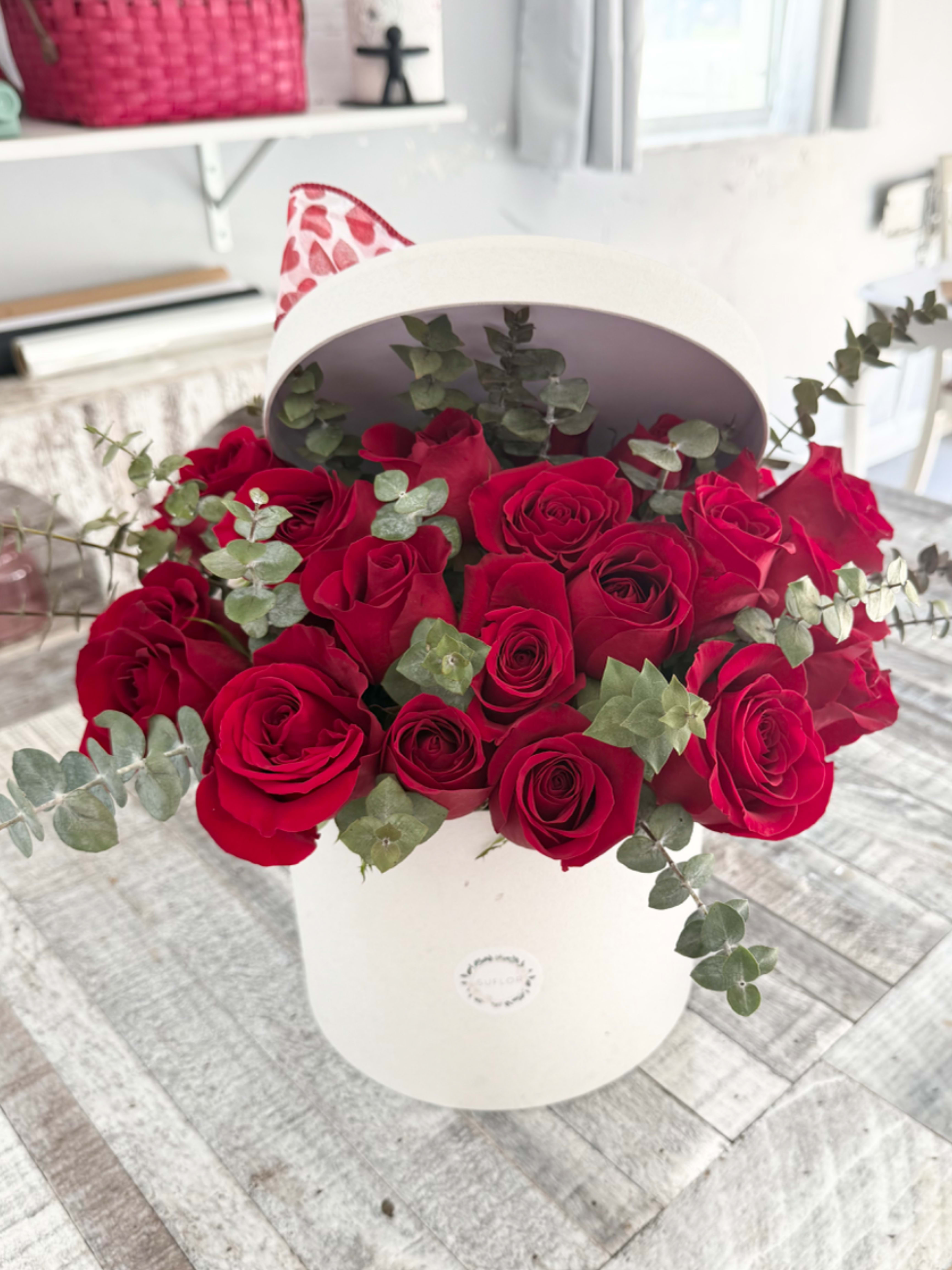 The Red Affair by SUFLOR - 50 Red Roses. The size is double than the standard choice for this product. 