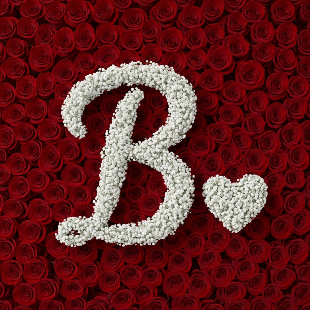 Baby's Breath Letter - B - Baby's breath letter - Size &amp; price varies depending on bouquet size please choose carefully to avoid delays  Indicate which letter you want as an add-on, please or give us a call once check out has been completed. 