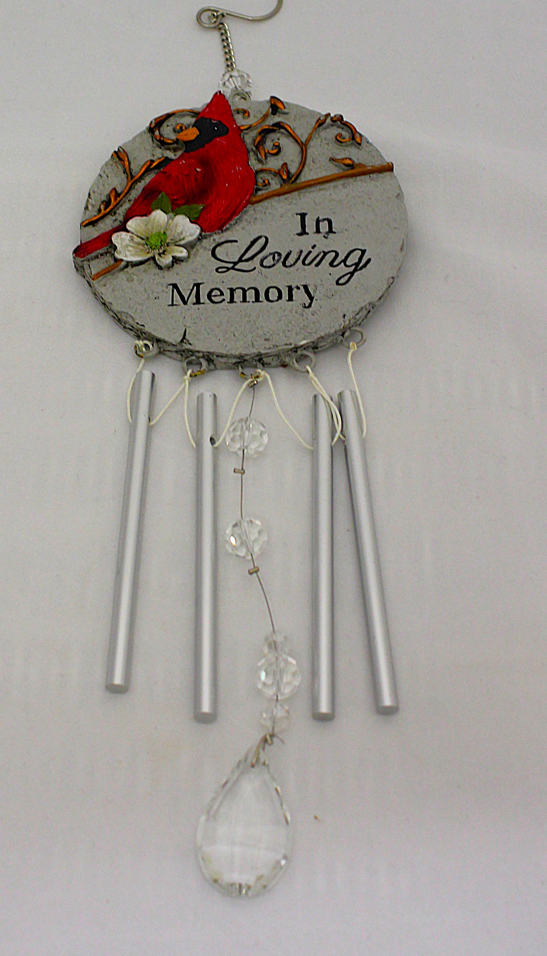 14" Cardinal Chime - Cardinal Chime In loving Memory 14 Inches