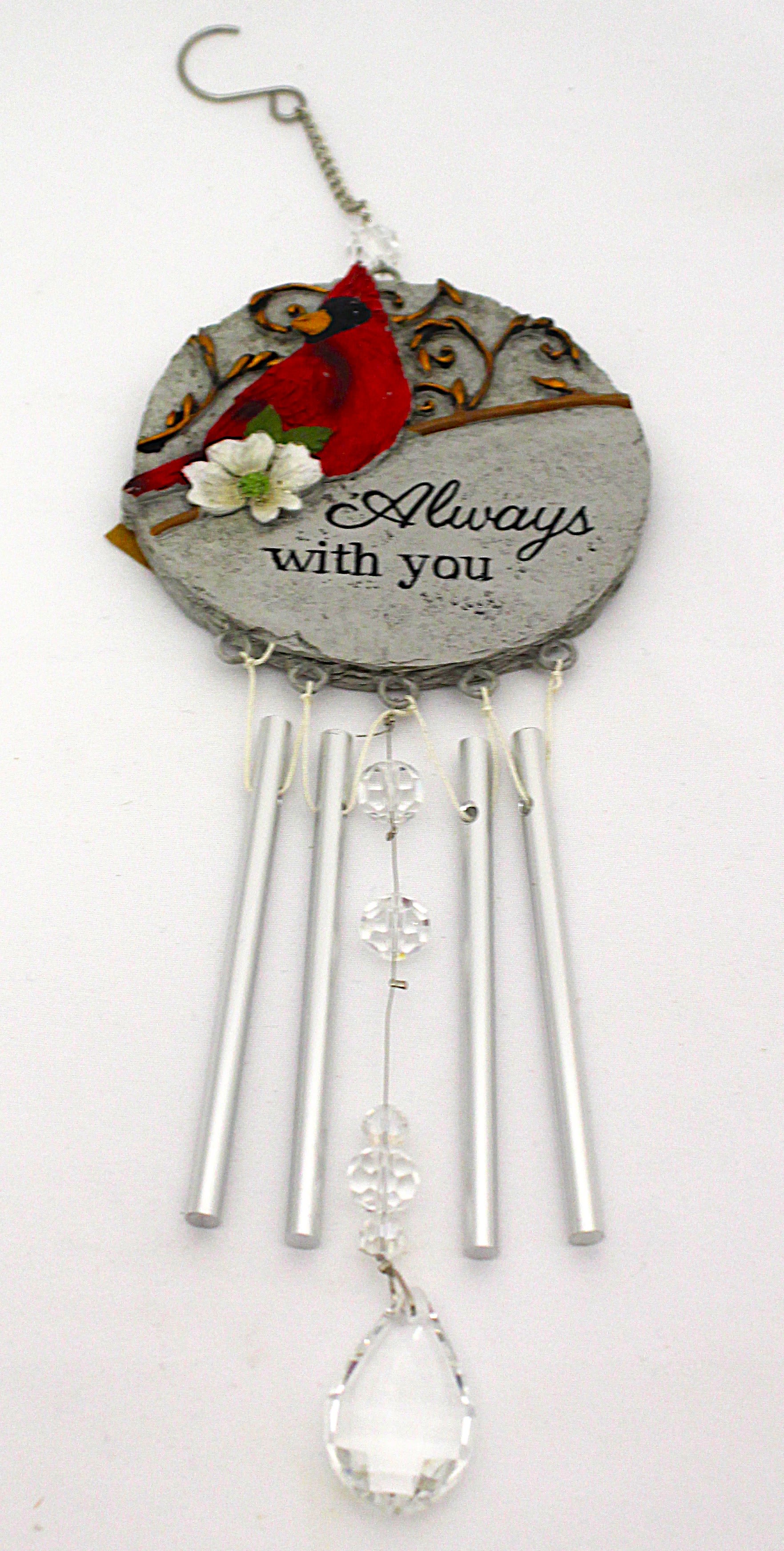 14 Inch Cardinal Windchime - Always - 14 Inch Cardinal Windchime - Always with you