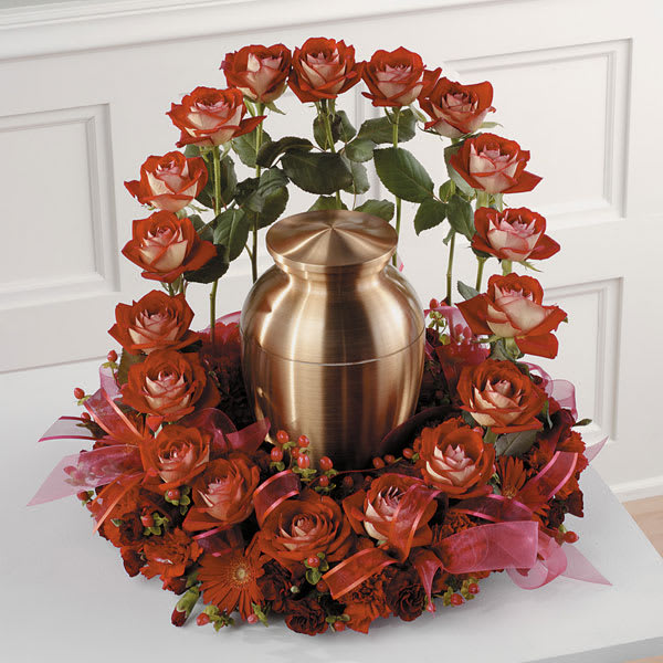 Red Rose Memorial Garden - The splendor of this Red Rose Memorial Garden will be appreciated during the visitation and on the altar during the service.