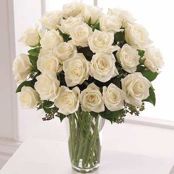 The White Rose Bouquet - Exquisite - Better - The beauty of white roses is unchallenged. Representing innocence, their versatility makes them a favorite gift to offer congratulations for graduation, engagements, bridal showers, new baby, or even a gift of sympathy.