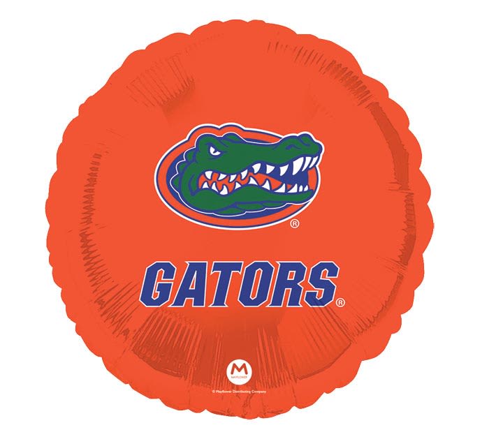Orange Florida Gators foil balloon with team logo and text