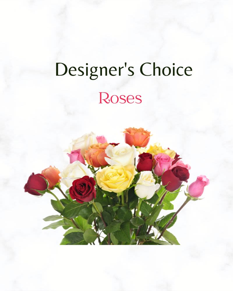 Assorted roses in red, pink, white, and yellow