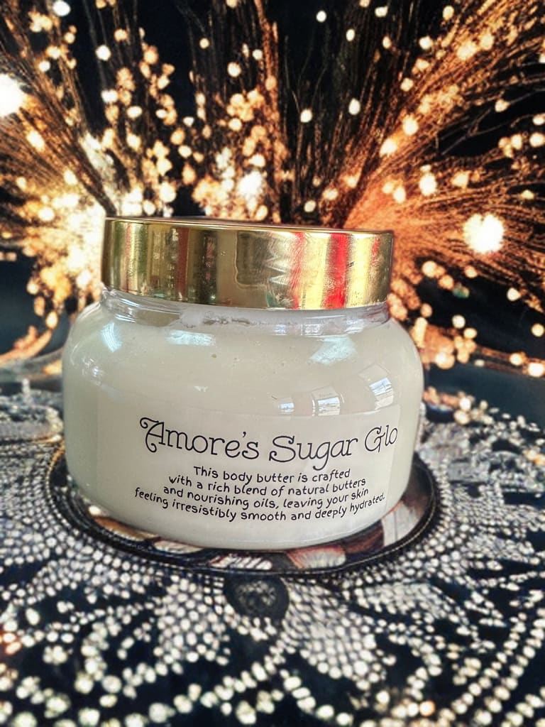 Amore's Sugar Glow Body Butter - Brown Sugar scent of body butter crafted with a rich blend of natural butter and nourishing oil leaves your skin irresistibly smooth and deeply hydrated. *Next Day Delivery for ONLY West Memphis, Arkansas &amp; Marion, Arkansas **Shipment Allow 3-5 Days Business Days