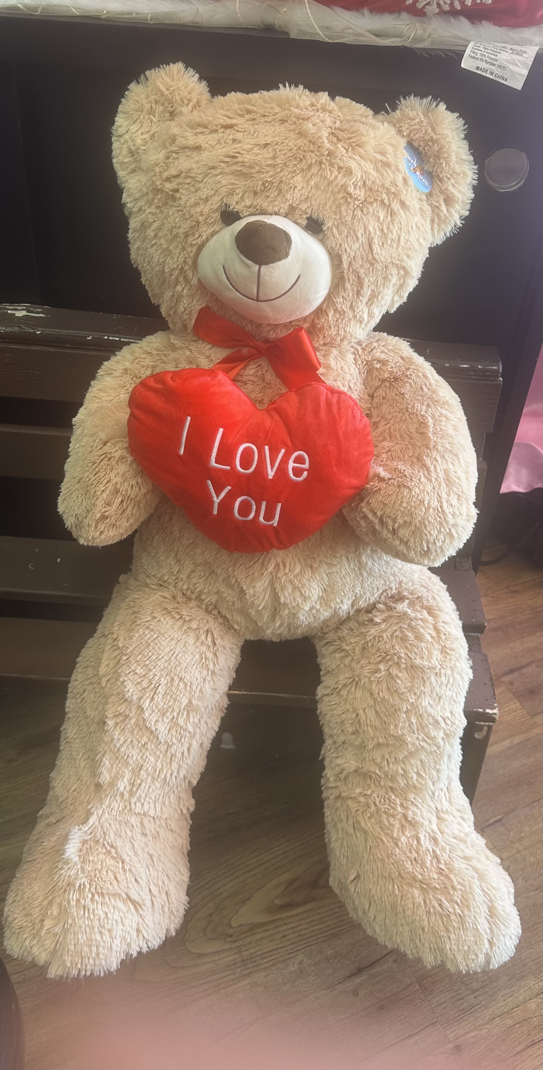 I Love You Bear - Cream and Biege large 36 inch I Love You Bear